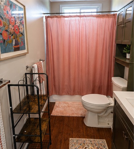 Full bathroom with tub and shower